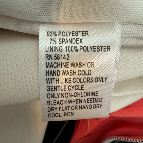 Maggy London Sleeveless Color Block Sheath Dress Size 10 Navy/Coral/Cream - Picture 6 of 6